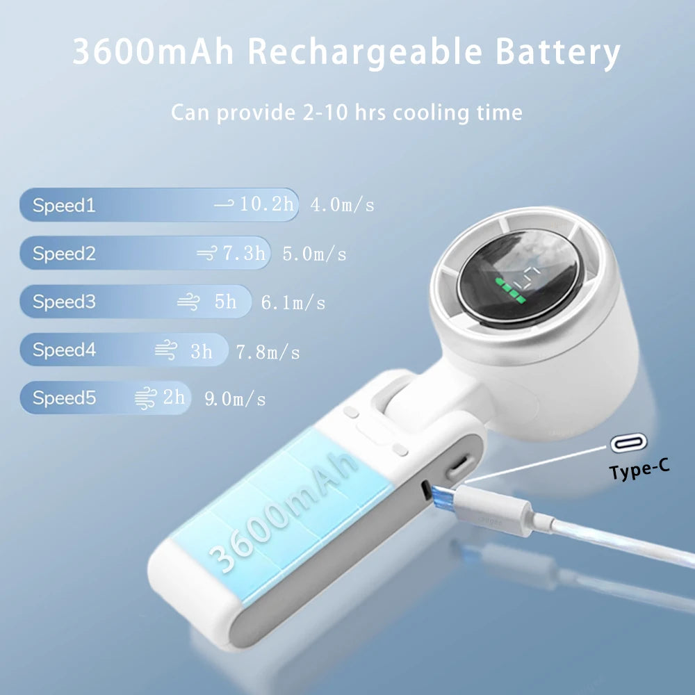 Foldable 180° Mini Neck Fan – Portable Desktop & Outdoor Cooling