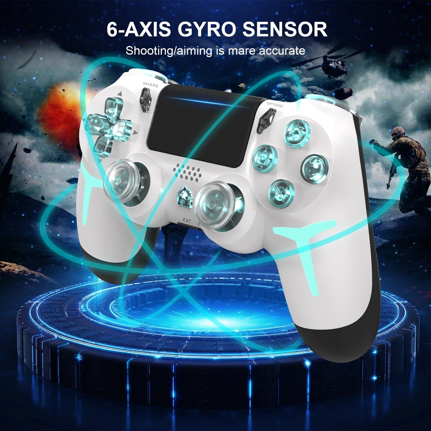 Wireless RGB Ninja Gaming Controller – Compatible with PS4 & PS3