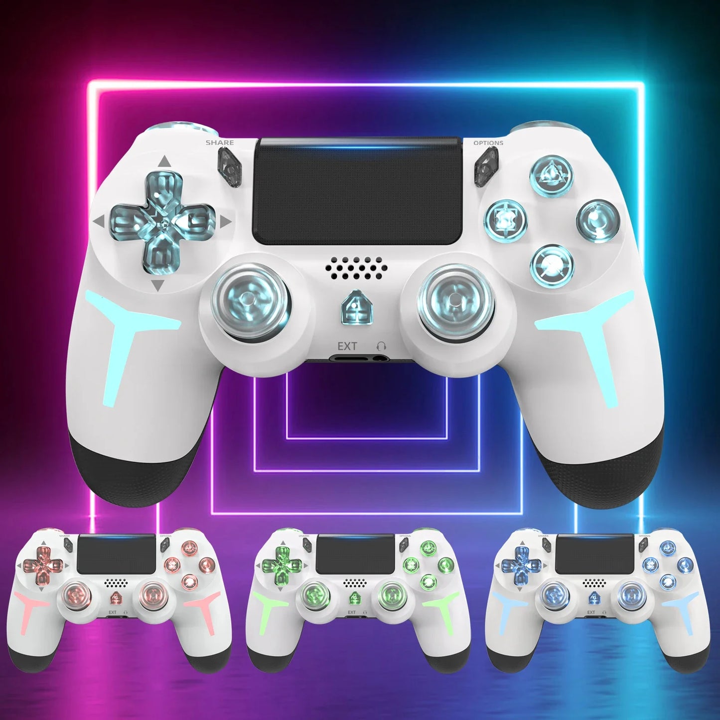 Wireless RGB Ninja Gaming Controller – Compatible with PS4 & PS3