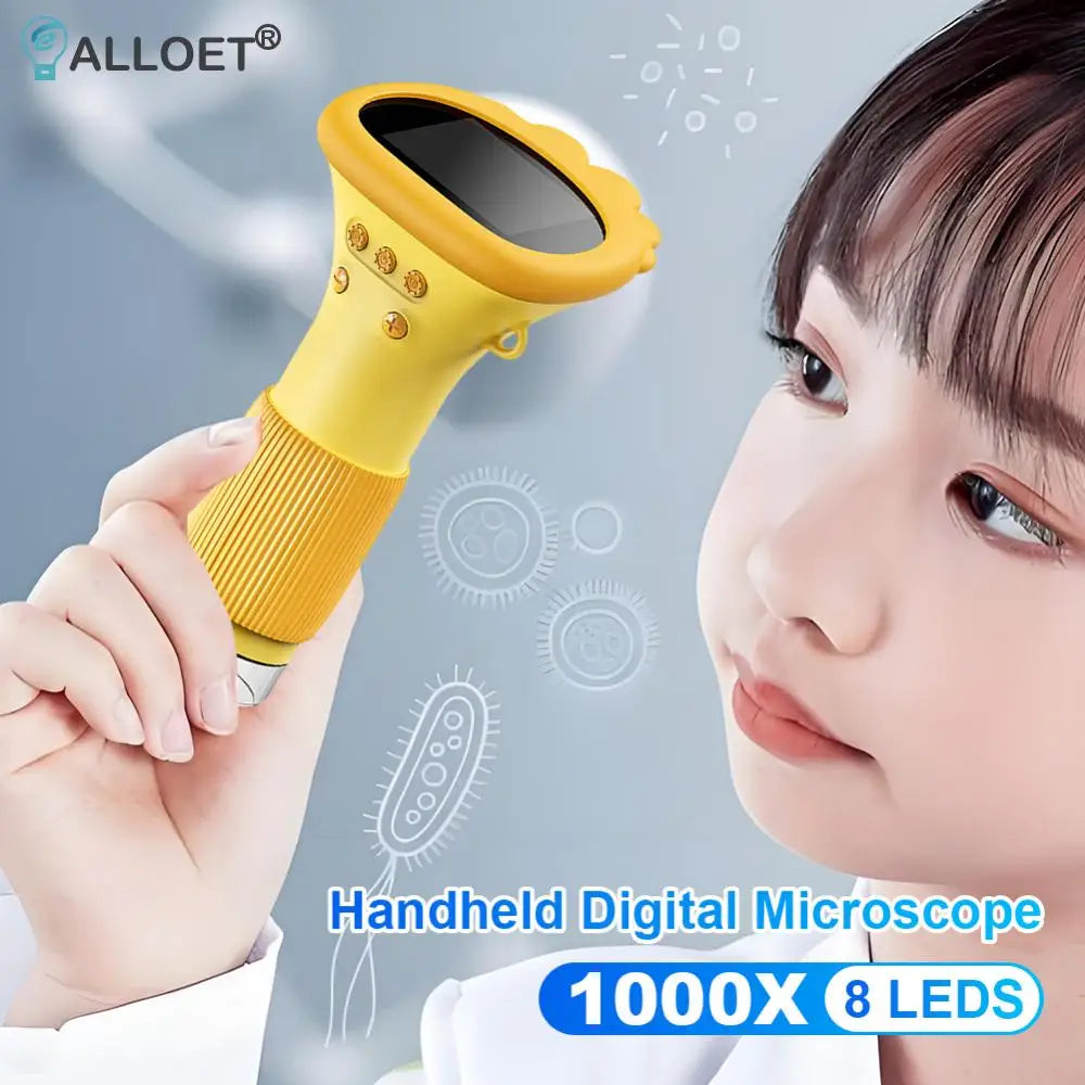 Portable 1000x Digital Microscope – 2" IPS Screen for Kids & Insect Exploration